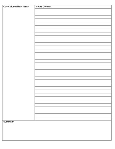 These note templates can be downloaded here. Simple Cornell Notes Template Free Download