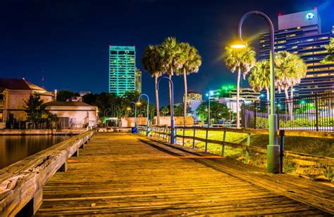 City Of Jacksonville Florida At Night Stock Image Image Of Modern