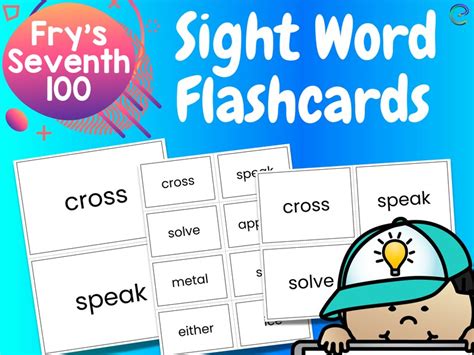 100 Sight Words Fry Sight Words Flashcards 4th Grade Etsy