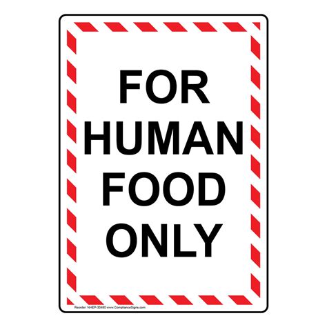 Portrait Food Only Refrigerator Sign With Symbol Nhep 30478