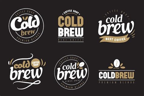 Premium Vector Cold Brew Coffee Logos Concept