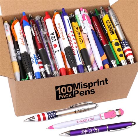 Wholesale Lot Of Misprint Ink Pens Bulk Assorted Click Retractable Ballpoint Pens Smooth