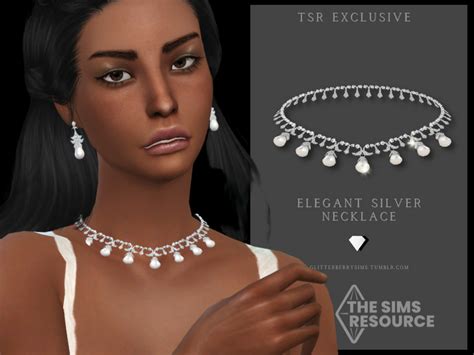 The Sims Resource Elegant Silver Necklace Sims Sims 4 Sims 4 Cc Finds