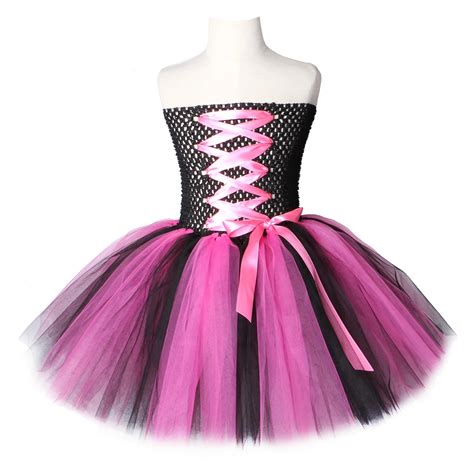 Hot Pink And Black Rock Star Tutu Dress Knee Length Girls Birthday