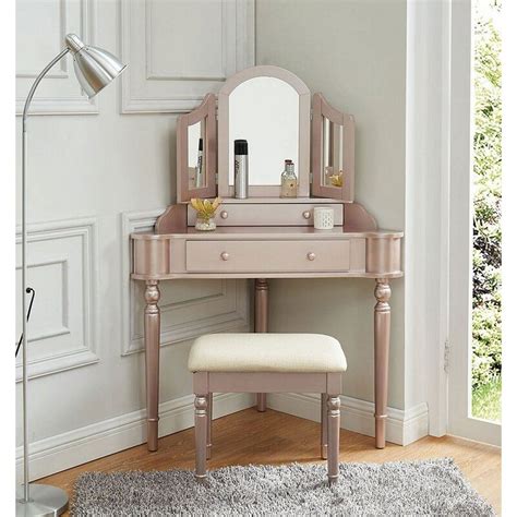 Cashel Vanity Set With Stool And Mirror Bedroom Vanity Set Corner
