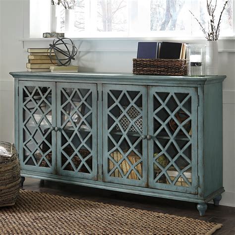 Accent Console In Antique Teal T505 762 Lifestyle Furniture By