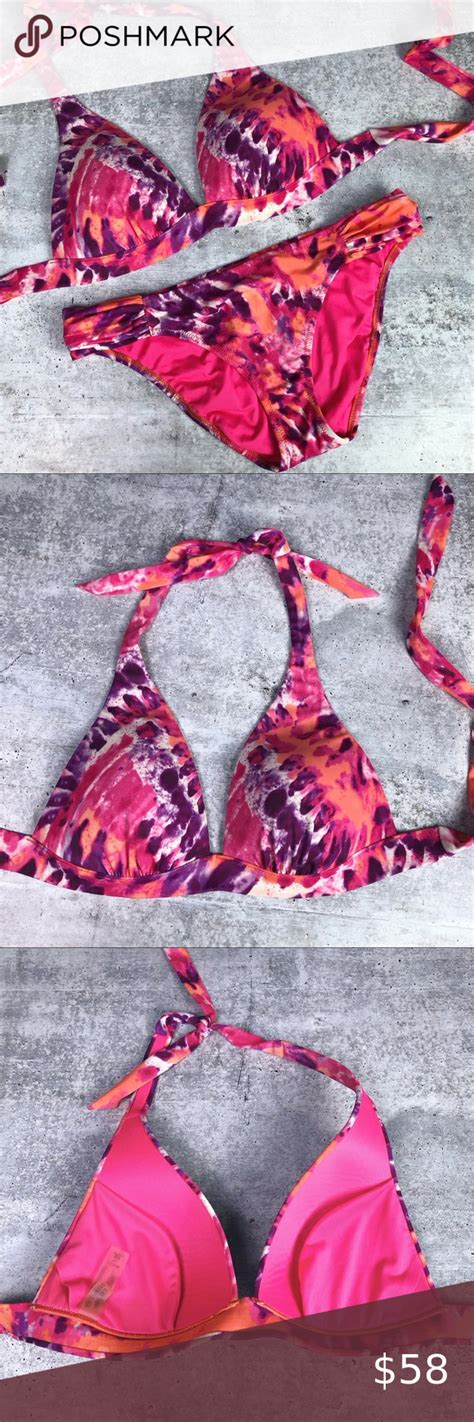 Victorias Secret Pink Purple Tie Dye Bikini Set