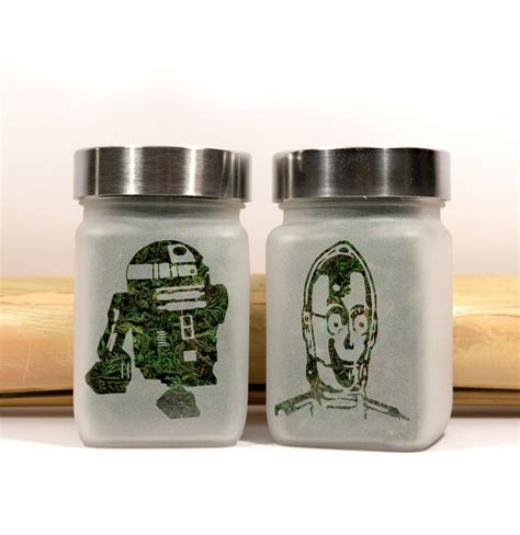 Star Wars Inspired T Set Of 2 Stash Jars 420 Weed Jars The Droids