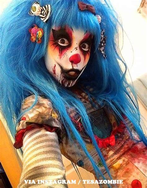 Blue Wigs Halloween Makeup Ideas Clown Halloween Costumes Scary Clown Costume Halloween Clown
