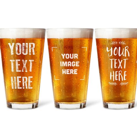 Custom Pint Glass With Your Text Personalized Beer Glasses Groomsmen T Wedding Glasses