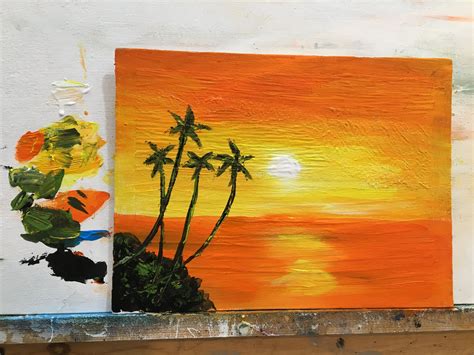 Demostración De Como Hacer Una Playa En 5 Minutos Tempera Painting
