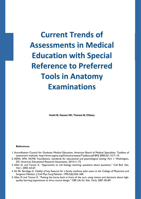 Pdf Current Trends Of Assessment In Medical Education With Special