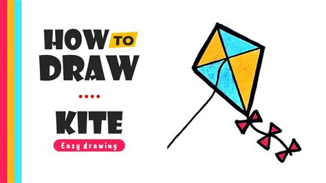 How To Draw A Kite Drawing A Kite I Easy Drawing Youtube