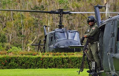 Philippine Airforce Uh 1 Door Gunner Military Helicopter Bell