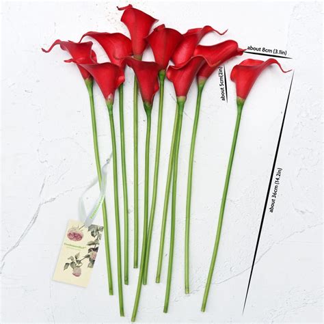Fiveseasonstuff Stems Real Touch Red Calla Lilies Etsy