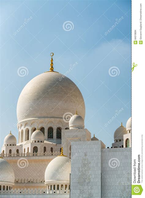 Sheikh Zayed Grand Mosque Domes Abu Dhabi Uae Stock Photo Image Of