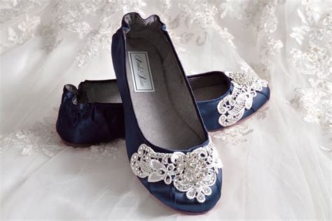 Navy Blue Wedding Shoes Ballet Flats 250 Colors Vintage