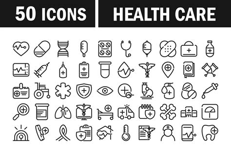 Health Care Line Pictogram Icon Collection 1263273 Vector Art At Vecteezy