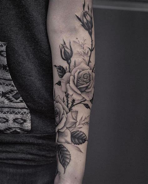 Rose Vine Sleeve Tattoo