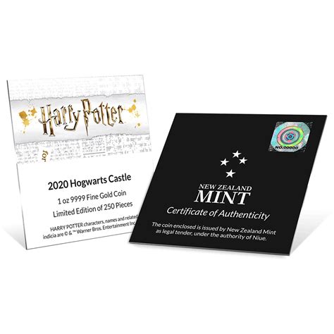 Harry Potter Classic Hogwarts Castle 1oz Gold Coin New Zealand Mint