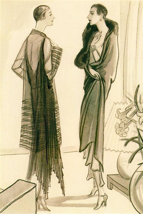 twenties illustration by porter woodruff 1929 evening wraps by poirot and vionnet american