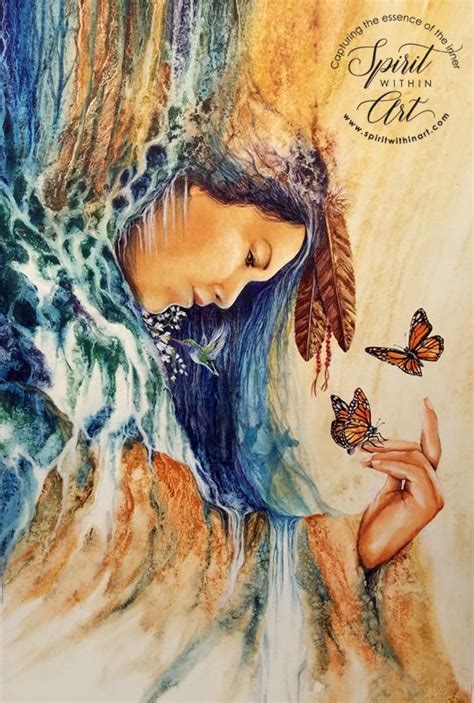 Maiden Of The Falls By Shel Waldman Native American Spirit Art