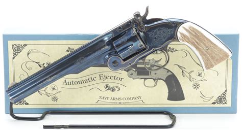 Engraved Ubertinavy Arms Schofield Model 1875 Revolver With Box Rock