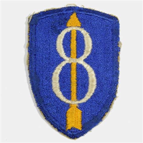 Patch Ssi Insignia 8th Division Infantry Arrow Us Army Utah 1944 Ww2