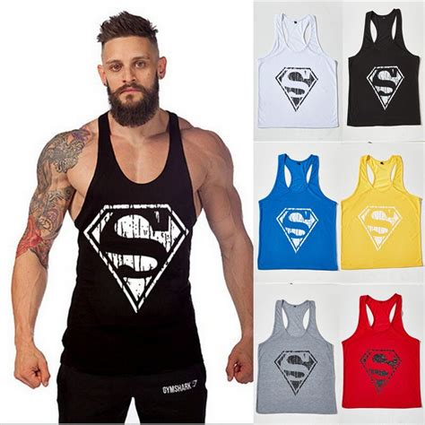 Hot Superman Gym Sports Tank Tops For Men Classic Superman