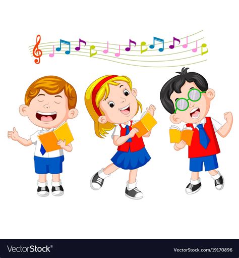 School Children Singing Royalty Free Vector Image
