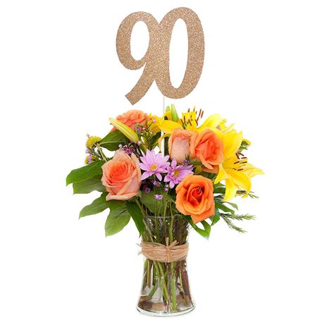 Number 90 Glitter Centerpiece Stick 90th Birthday