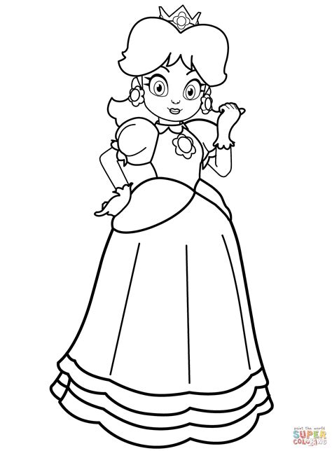25 best princess peach coloring pages for your little girl. Princess Daisy coloring page | Free Printable Coloring Pages