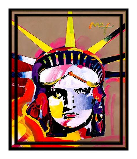 Peter Max Peter Max Original Signed Painting Large Delta Statue Of