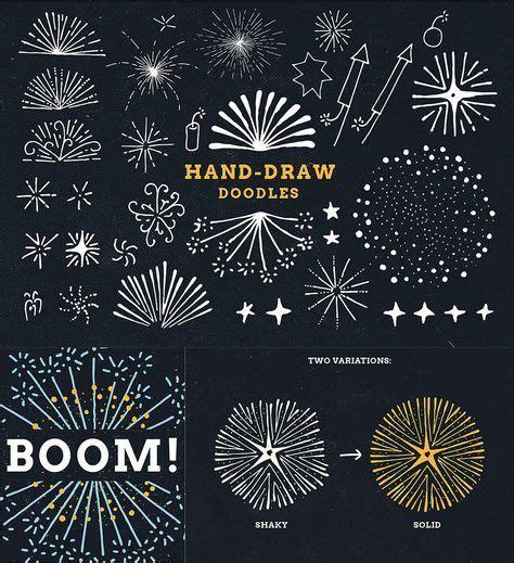 Fireworks Doodles And Illustrations Vector Set Free Download