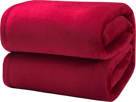 Bedsure Red Blanket King Size Lightweight Super Soft Fleece Blanket Cozy Luxury Bed Blanket