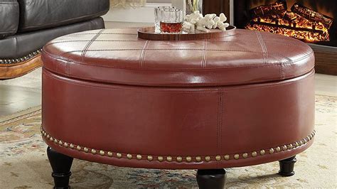 This large faux leather storage ottoman offers an easy and stylish storage solution for pillows, blankets, books or toys. 10 Best Round Leather Storage Ottoman Coffee Tables ...