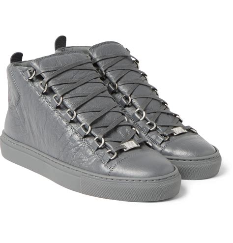 Buy balenciaga sneakers and get free shipping & returns in usa. Balenciaga Arena Creased-leather High-top Trainers in Grey ...