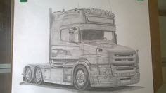 Scania Drawing On A Sized Paper A Size Paper Sketch Painting Car