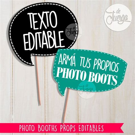 Photo Booth Imprimible Editables Props Nuevos Etsy Espa A