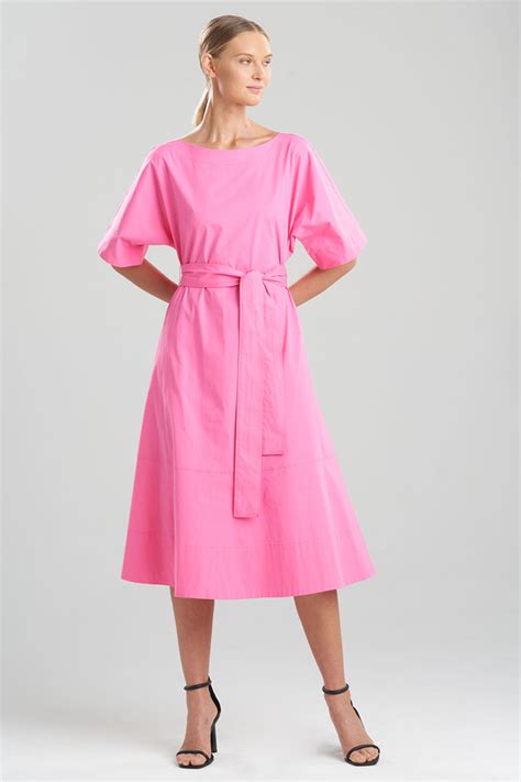 buy cotton poplin belted dress online natori