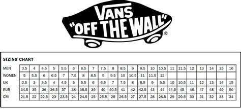 Vans Shoe Size Conversion Chart
