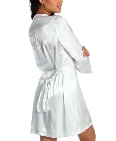 linea donatella mrs embroidered wrap robe and chemise nightgown set and reviews all pajamas