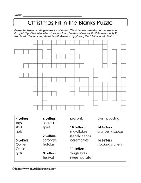 Printable Fill In Puzzles