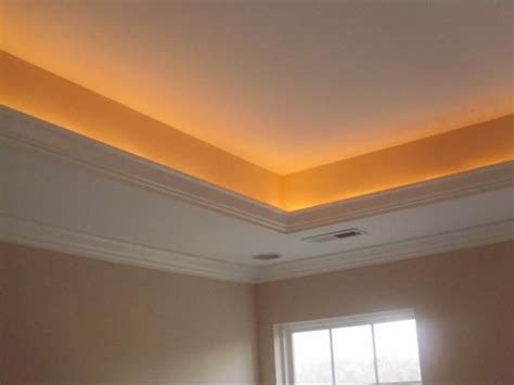 Interior tray ceiling lighting ideas impressive on with regard to rope tucked behind the moulding in a trey awesome 17 nice intended narrow illuminated. See Van Millwork products in its mouldings photo gallery ...