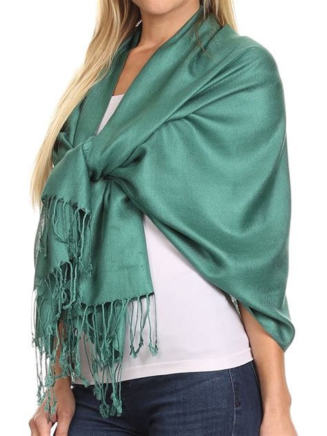 Silky Solid Soft Pashmina Shawl Wrap Stole Teal Cy113ph2skr