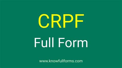 All fullforms, c, weapons & forces. CRPF Full Form in Hindi - CRPF क्यों बुलाई जाती है » Know ...