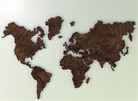 High Resolution Realistic Wooden World Map 3d Model 3d Model Cgtrader