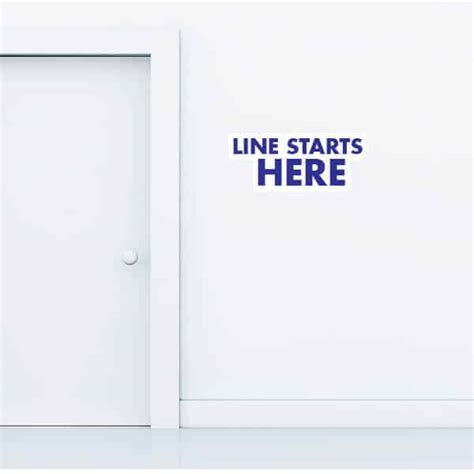 Reusable Line Starts Here Wall Sign Graphic Sticker Genius