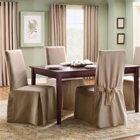 Dinning room covers dining chairs velvet dining luxury dinning room furniture modern restaurant fabric covers high back pink velvet dining chairs. Sure Fit Cotton Duck Full Length Dining Room Chair ...