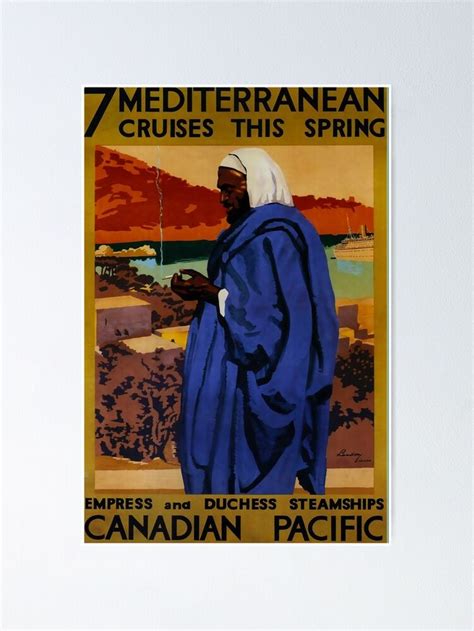 Mediterranean Cruises Vintage Travel Poster Poster By Stickart Marek